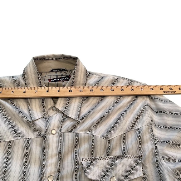 Western Billabong Slim Fit Men’s Pearl Button Shirt-Size Large - Picture 11 of 13